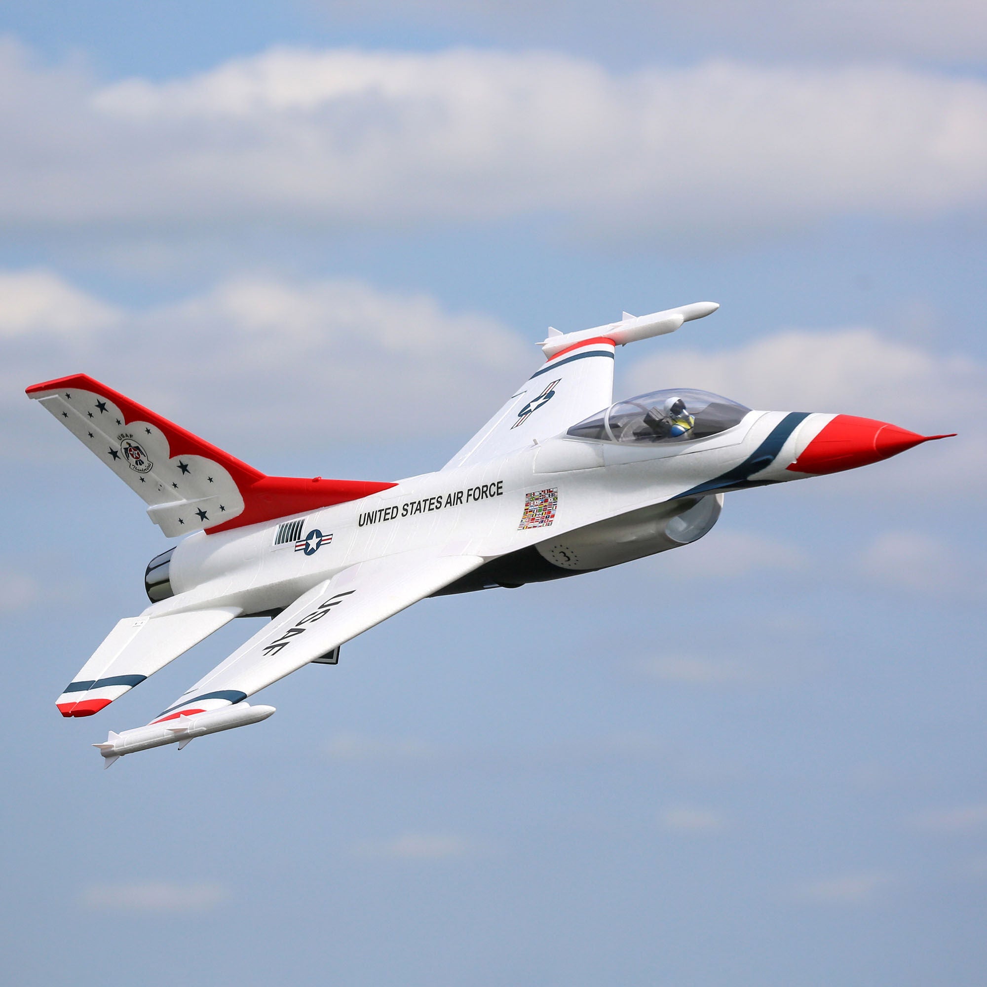 Avion F-16 Thunderbirds 70 mm EDF Jet BNF Basic avec AS3X et SAFE EFL178500