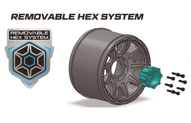 2 Pneus et roues MT-ROCKET soft MFT Speed 3,8 (Hexagone amovible 0 et 1/2 décalage) 3353SB