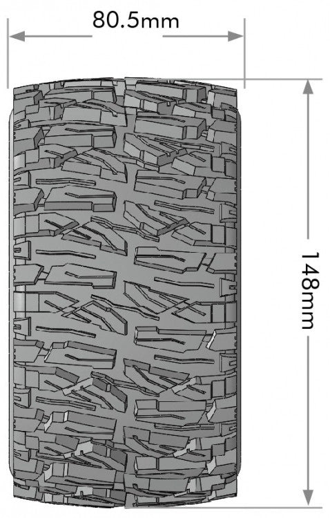 2 Pneus et roues MT-MALLET soft MFT Speed 3,8 (Hexagone amovible 0 et 1/2 décalage) 3355SB