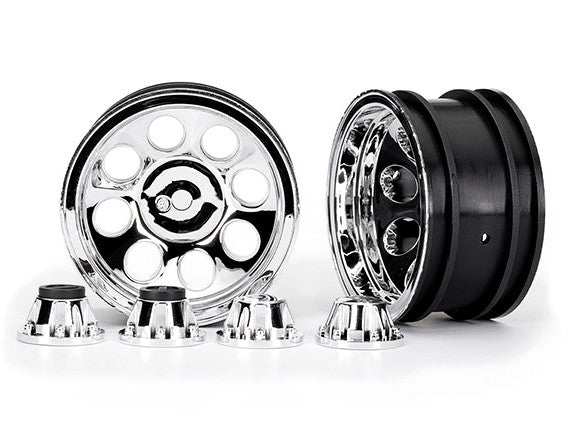 Jantes Mag Chrome 2.2 + écrous centraux (pour essieu de fusée 8225A) - Traxxas 8163