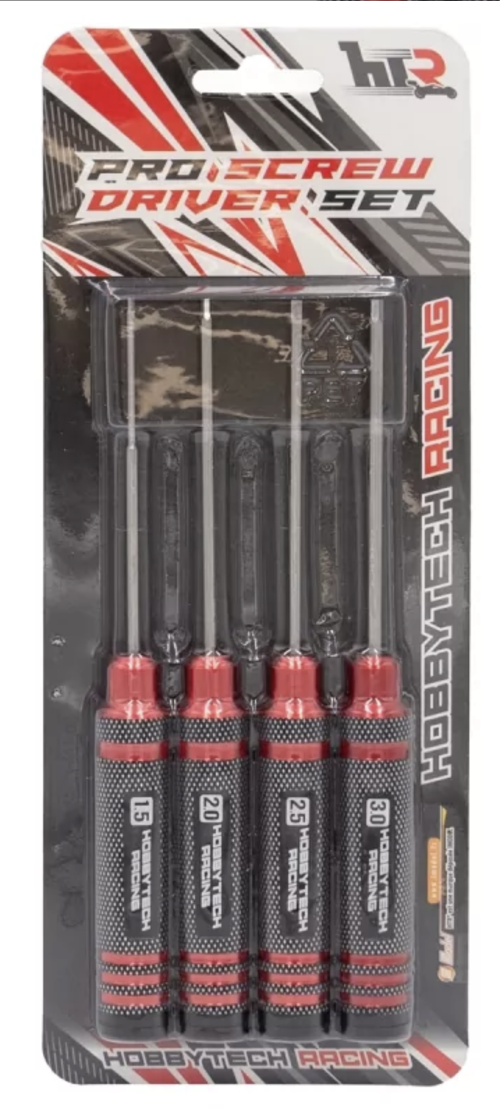Kit de 4 tournevis Rouge et Noir Allen 1.5/2/2.5/3mm - HTR-411