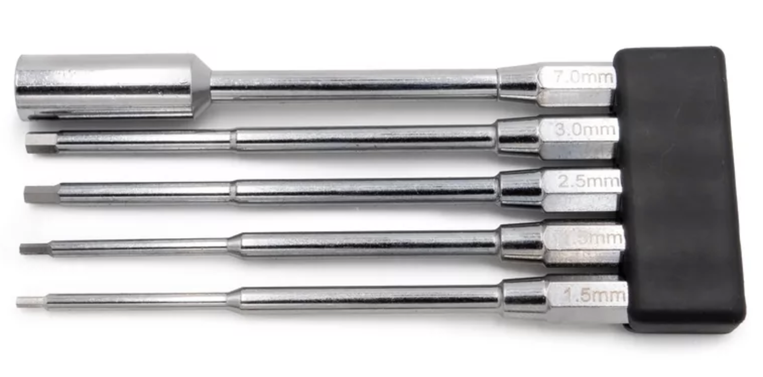 Kit d'embout de visseuse Titanium 1,5/2/2,5, 3mm et clé 7mm - HTR-417