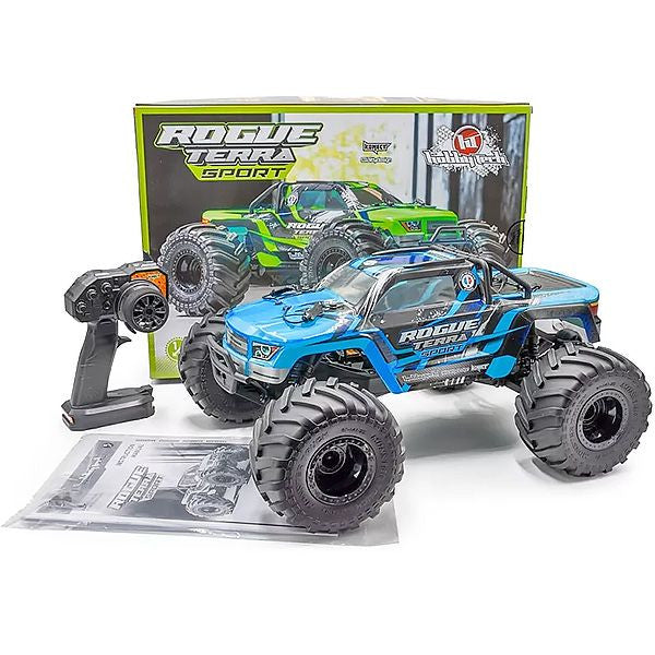 Combo Hobbytech Rogue Terra Sport bleu Monster Brushless 4x4 RTR 1/10