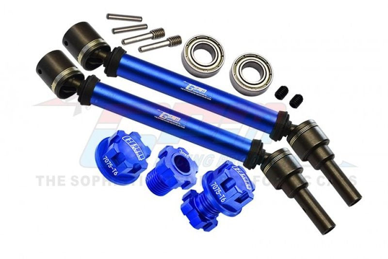 Jeu de cardans acier trempé CVD en aluminium v/h bleu (x2) GPM Widemaxx GPMTXMS143F/RSNB