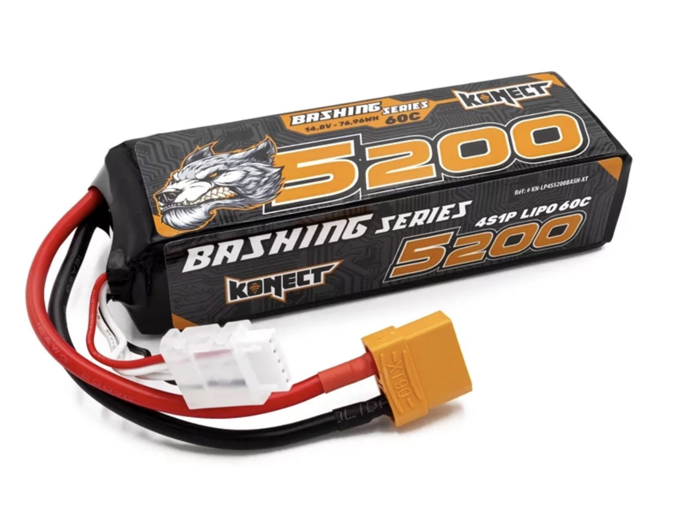 Konect Batterie Lipo 4s 14.8v 5200mah 60C 4S1P Bash XT90