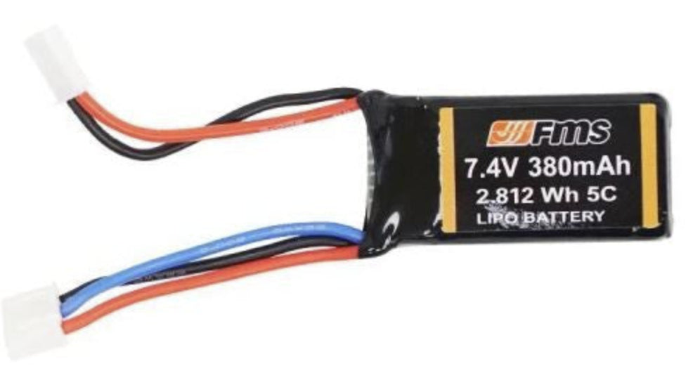 Batterie Lipo Roc Hobby 7.4V 2S 380mAh pour Jimny 1/12 - FMS-C1236