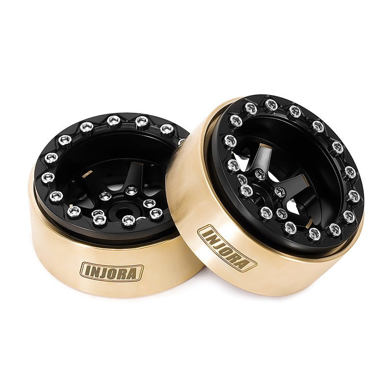 4 jantes Beadlock en laiton INJORA 1,3 pour crawler RC 1/24, 1/18 - YQW-1310BGD"