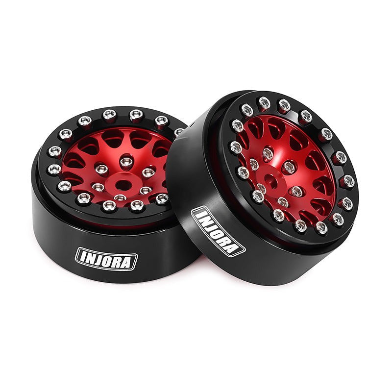 4 jantes Beadlock en aluminium rouge INJORA 1,3 pour crawler RC 1/24, 1/18 - YQW-1311RD"