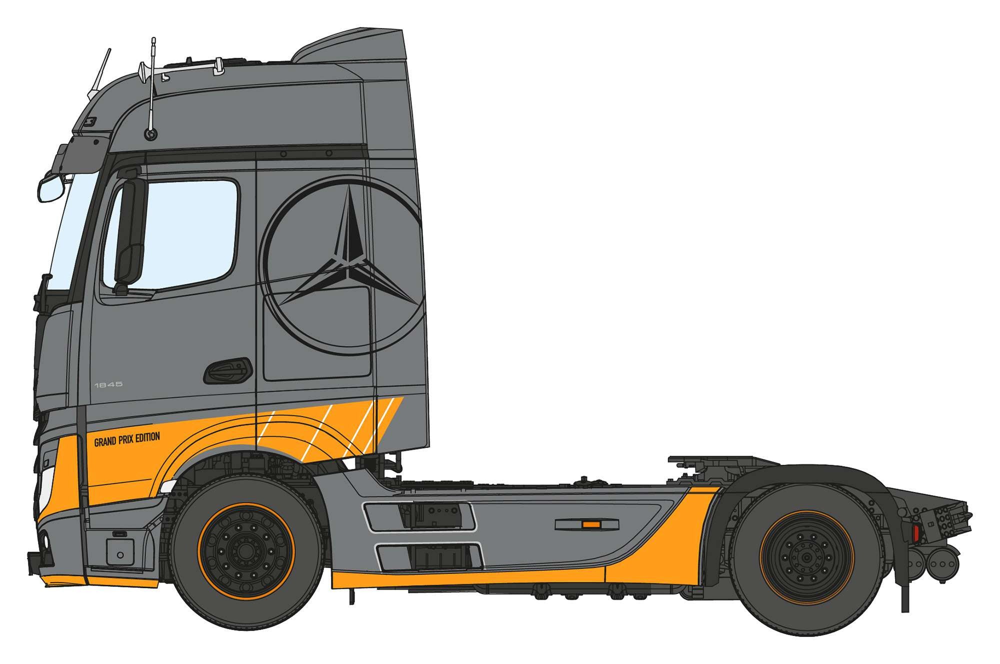 Maquette camion MB Actros MP4 Big Space Grand prix 1/24 - I3968