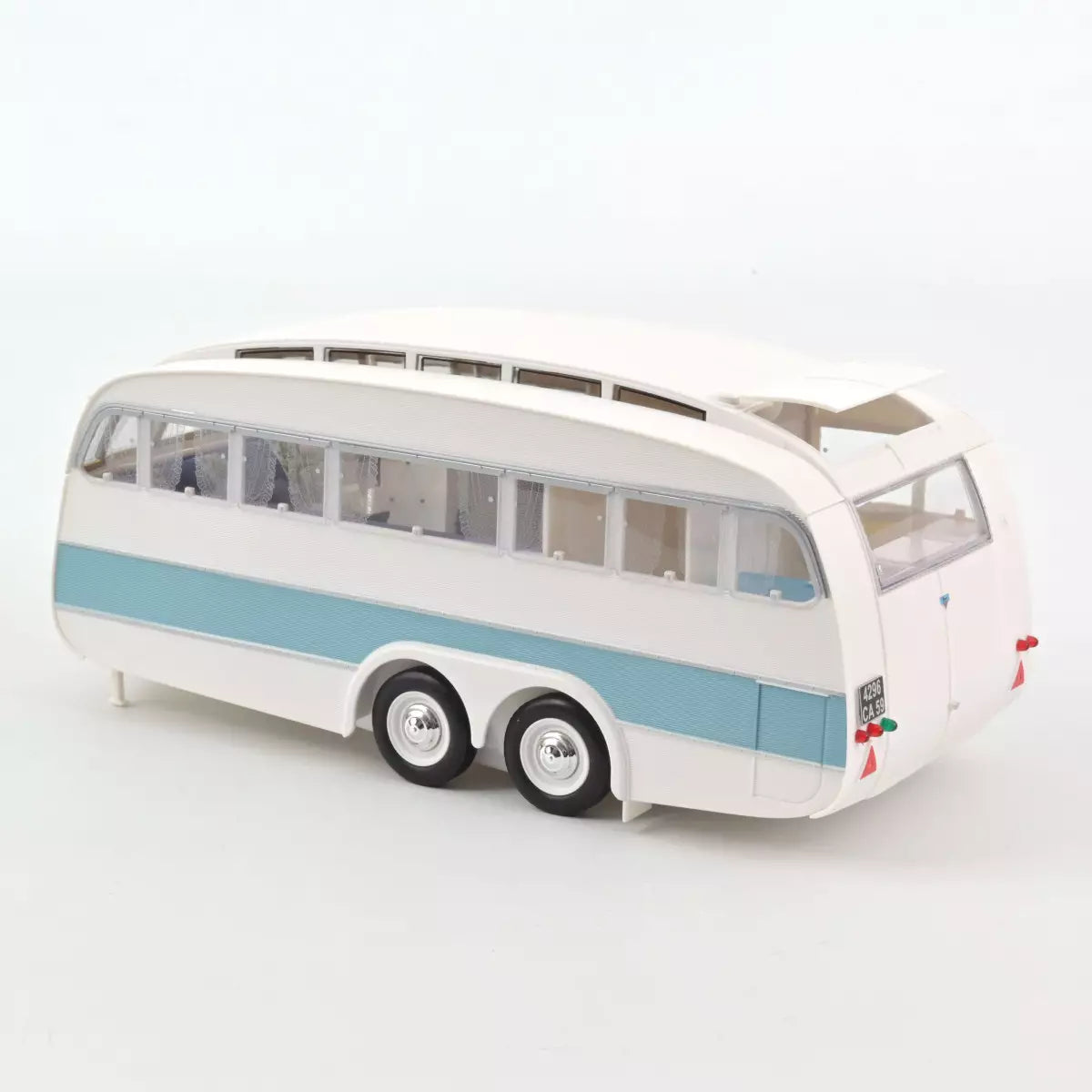 Voiture miniature collection 1/18 Citroën DS 19 1959 Nuage Bleu et Violet + Caravane Hénon Norev 181760