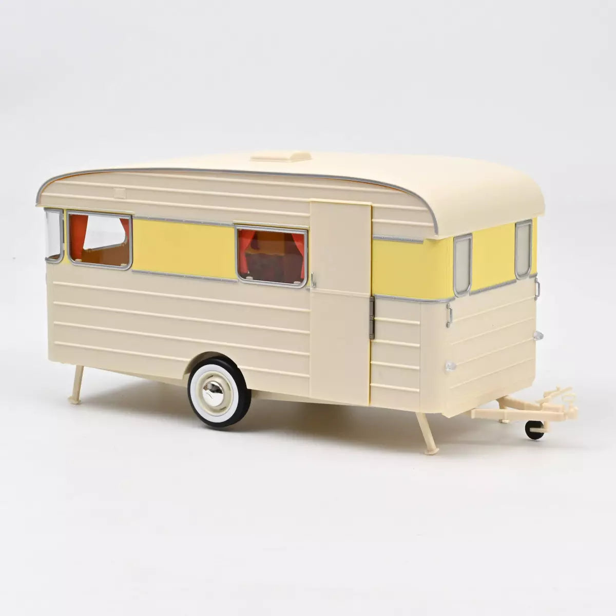 Voiture miniature collection 1/18 Citroën DS 19 1960 Jaune Jonquille + Caravane Digue Panoramique Norev 181762