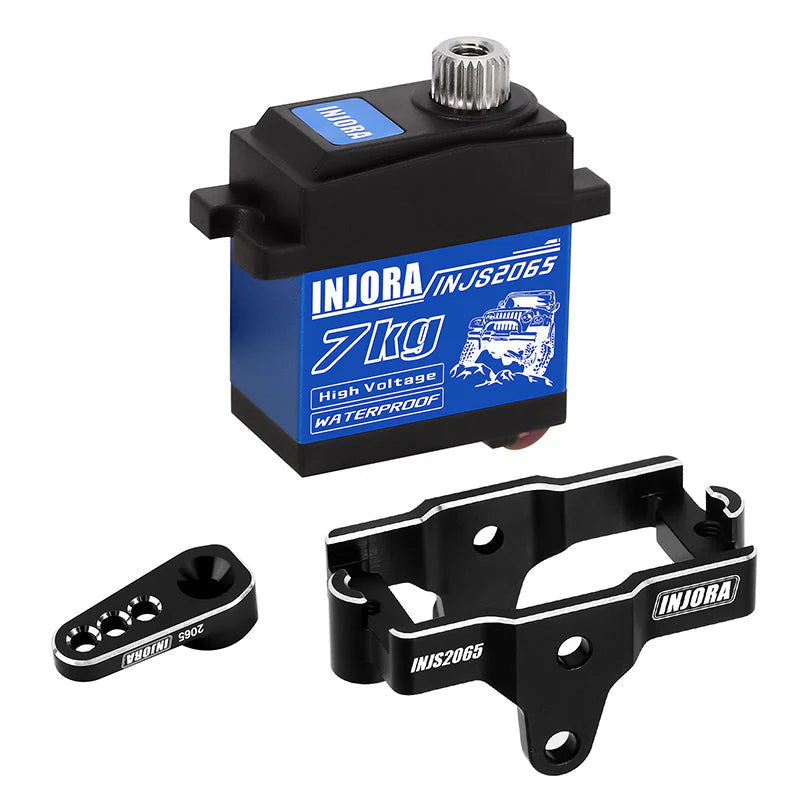 Servomoteur numérique INJORA 7 kg haute tension étanche 2065 avec support 1/18 TRX4M