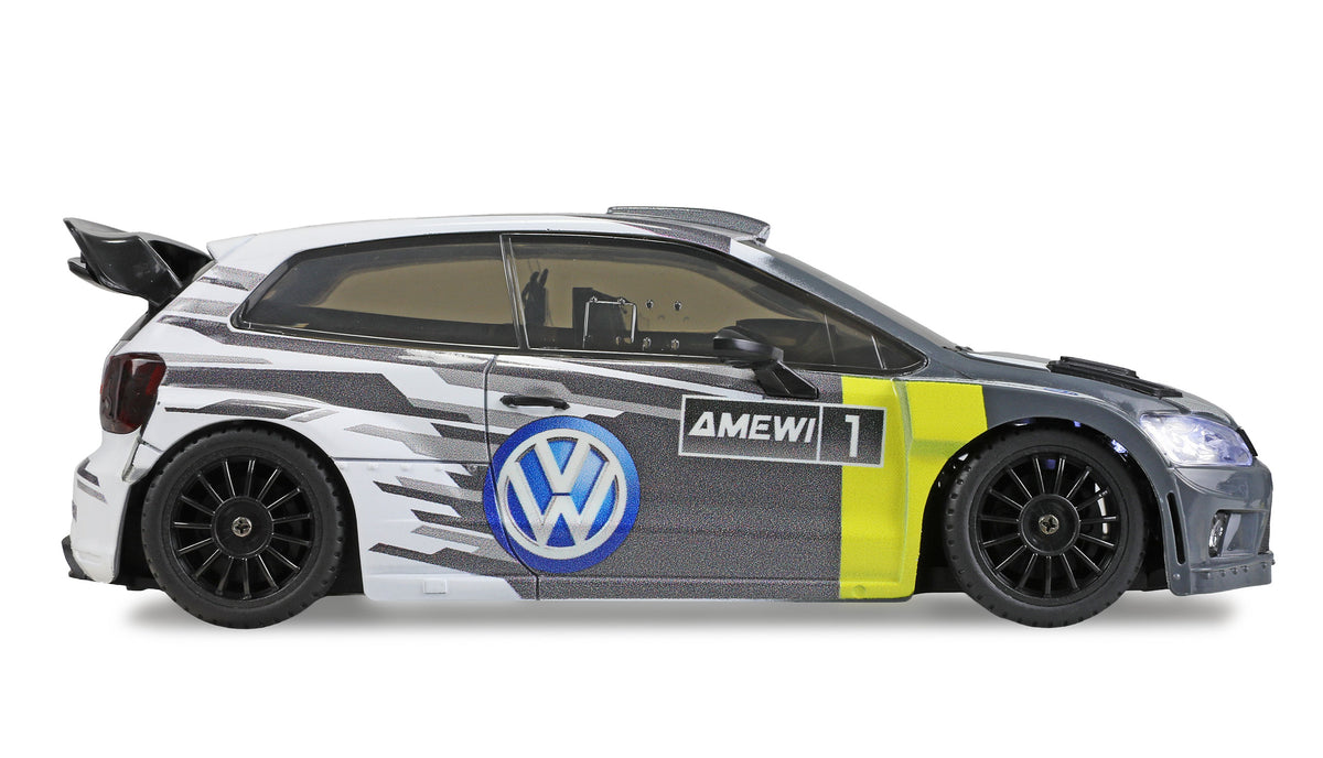 Voiture RC VW Polo R WRC 1/28 4x4 RTR rallye et drift - Amewi 21148 - Breizh Modélisme.