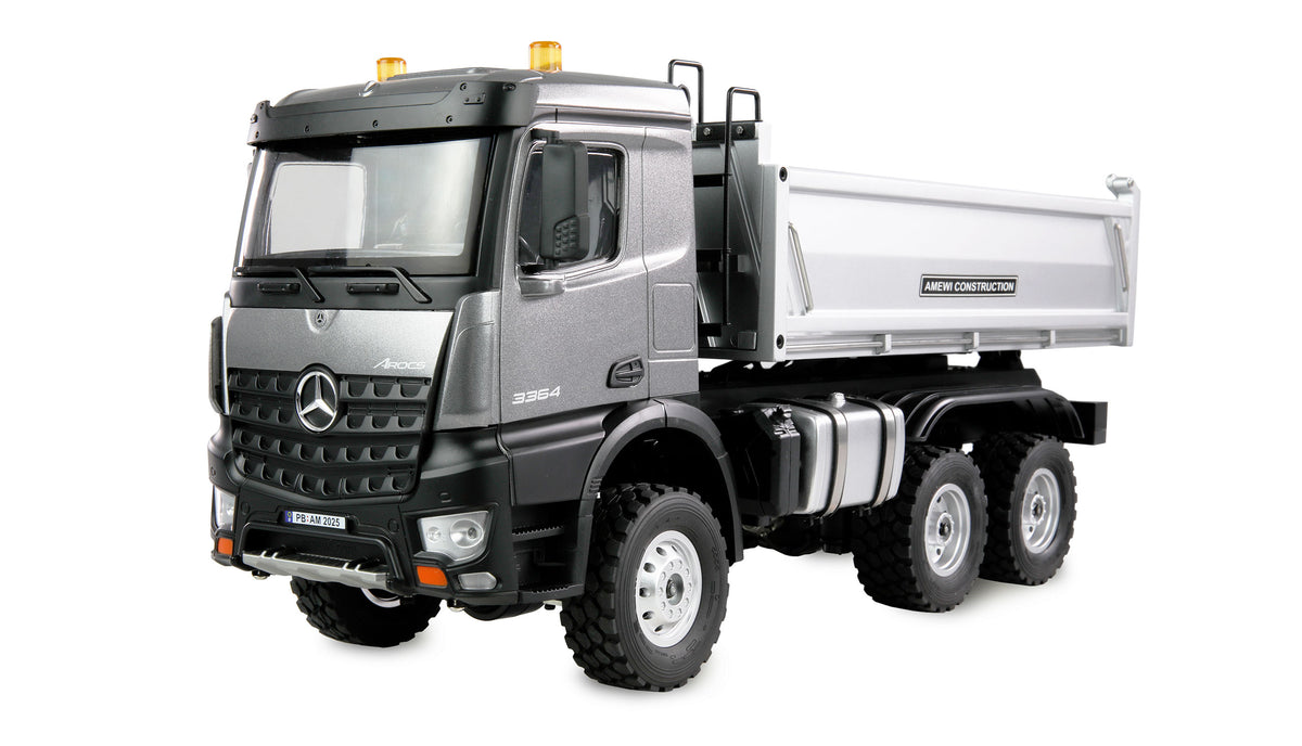 Camion RC Mercedes-Benz Arocs benne 6x6 RTR 1/14 gris 22685 - Breizh Modélisme.