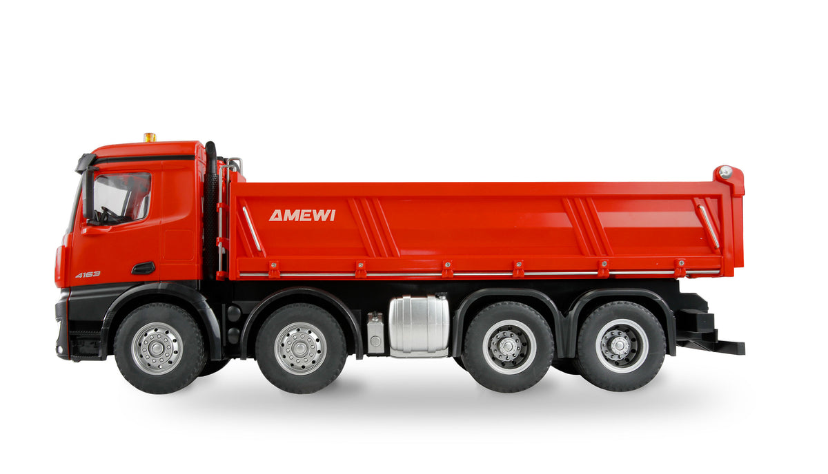 Camion Benne RC en Métal Mercedes-Benz Arocs Muldenkipper 84/h ChVD 1:18 RTR rouge - Breizh Modélisme.