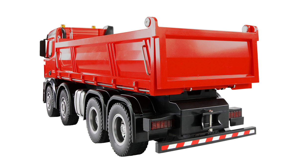 Camion Benne RC en Métal Mercedes-Benz Arocs Muldenkipper 84/h ChVD 1:18 RTR rouge - Breizh Modélisme.