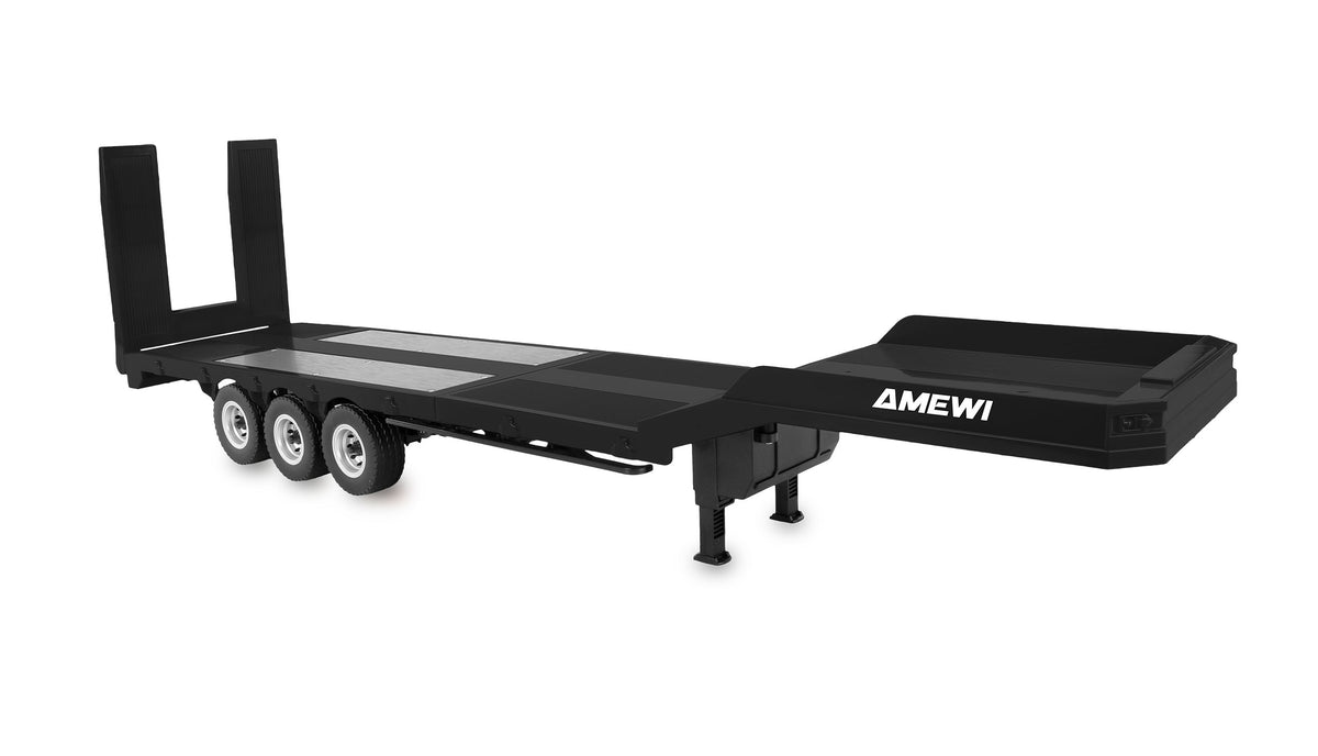 Amewi Scania 770S noir 1/18 avec remorque porte-engins RC