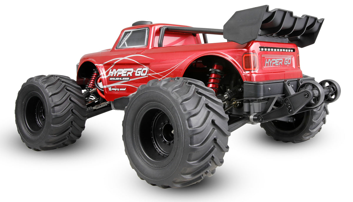 Monster truck brushless 4WD RTR MJX Hyper GO 10210 rouge 1/10 TX10 - Breizh Modélisme.
