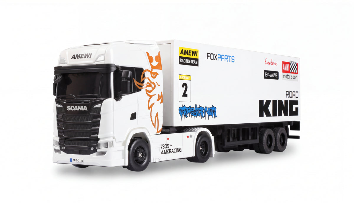 Mini Camion RC Scania 730 S 1/64 4x4 RTR avec remorque