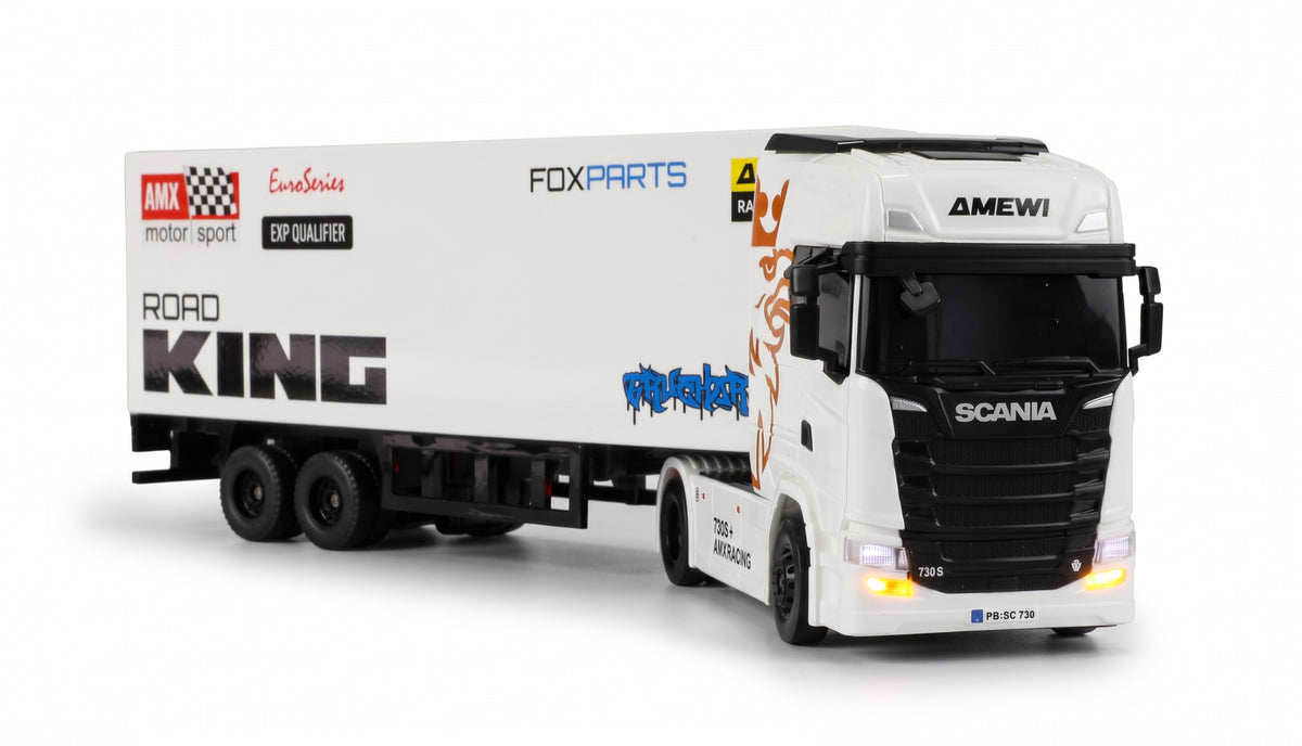 Mini Camion RC Scania 730 S 1/64 4x4 RTR avec remorque