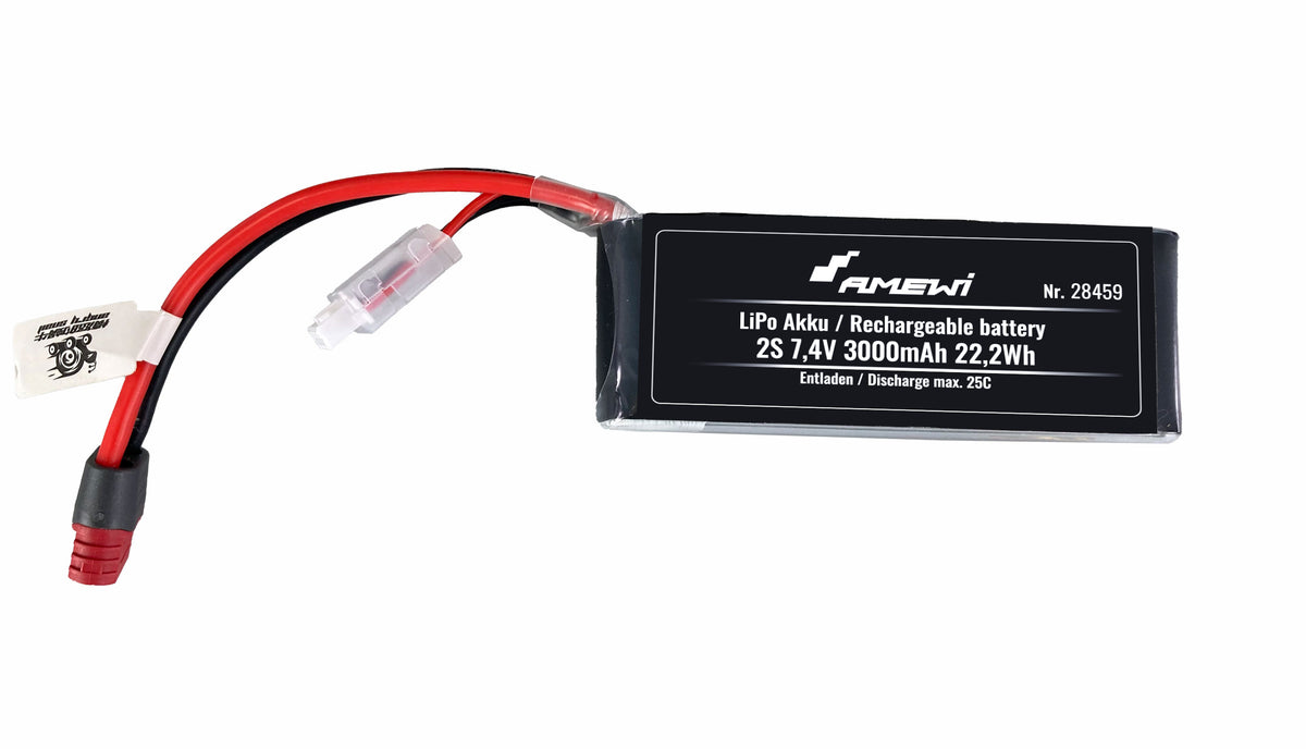 Batterie LiPo 2S 7,4 V 3000 mAh 25C Dean - 28459