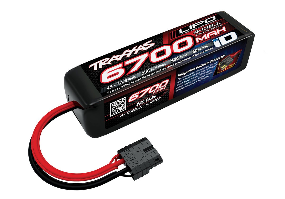 Batterie lipo 4S Traxxas 2890X ID 14,8V 6700mAh Xmaxx, XRT, Widemaxx