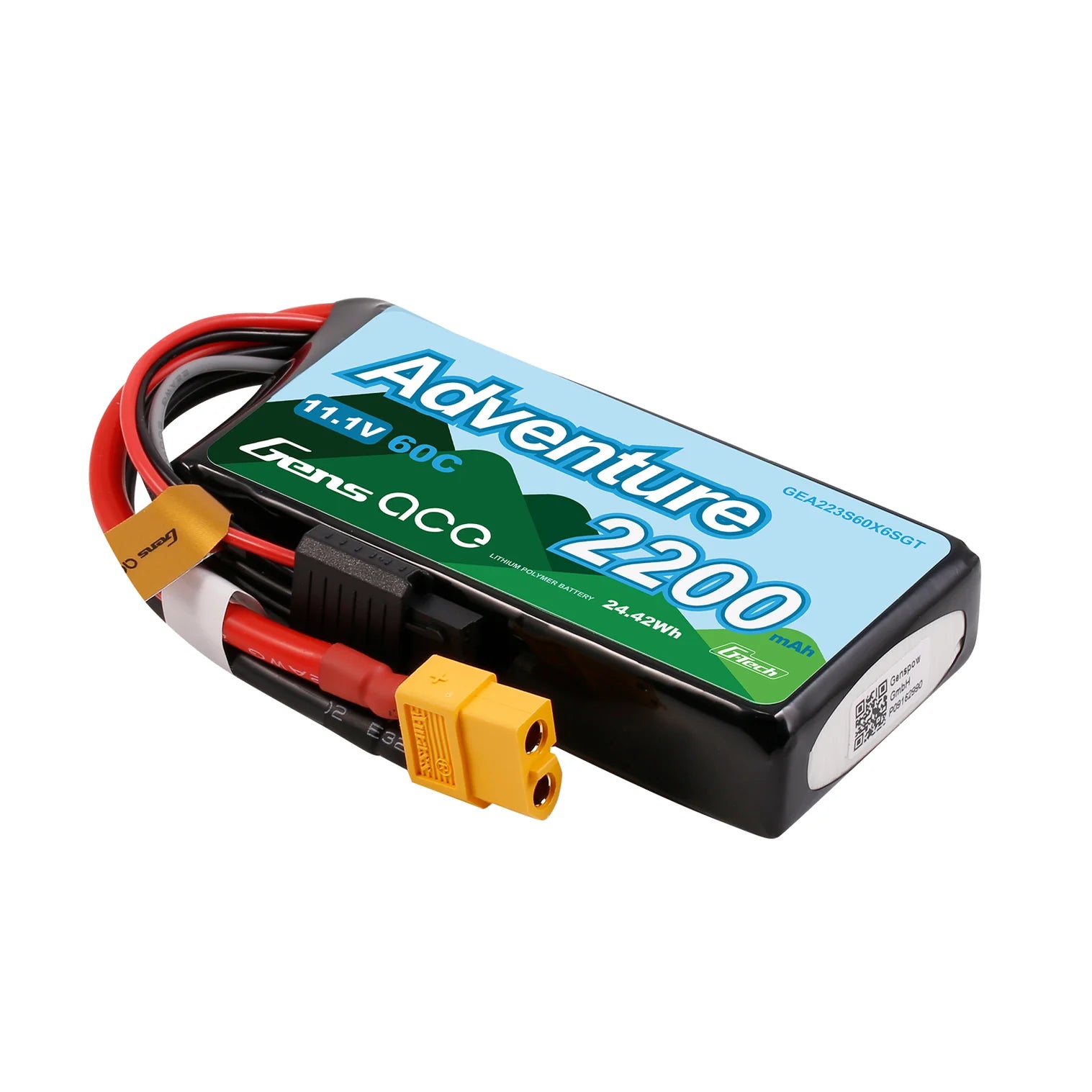 Batterie LiPo Gens Ace Adventure 2200mAh 11,1 V 60C 3S1P prise XT60