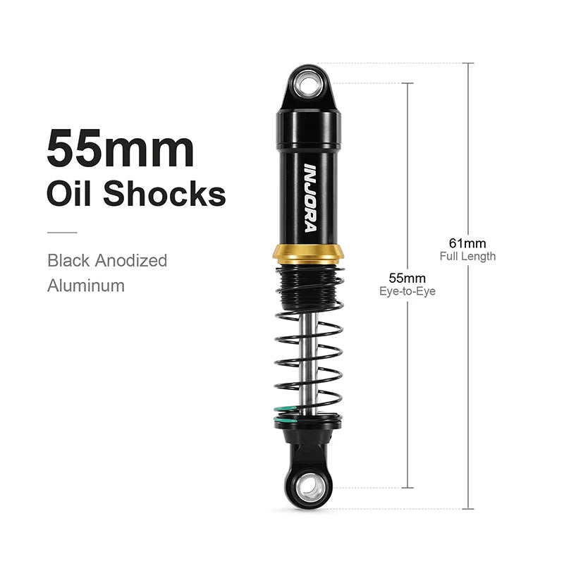 Amortisseurs hydrauliques en aluminium INJORA LS 55 mm pour TRX4M 1/18