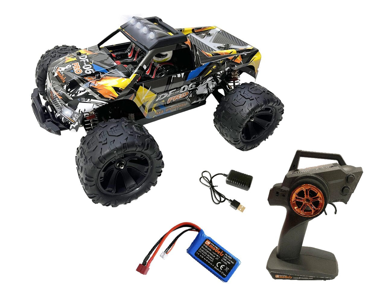 DF Models Truck RC DF-06 Pro Brushless RTR 1/14 - 90km/h 4WD 3148 - Breizh Modélisme.