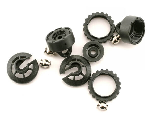 Bouchons d'amortisseurs + molettes + coupelles + billes de rotule (2) - Traxxas 5465