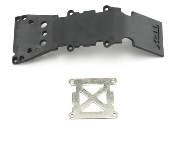 Plaque de protection plastique noire + plaque acier - Traxxas 4937