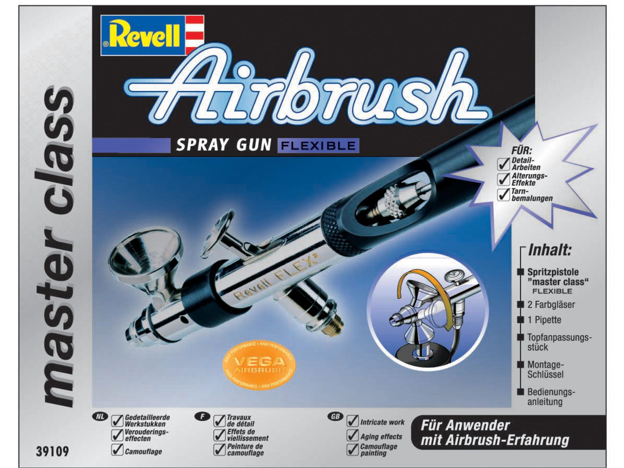Pistolet à peinture "Flexible" Master Class Aérographe Revell pour les expérimentés 39109