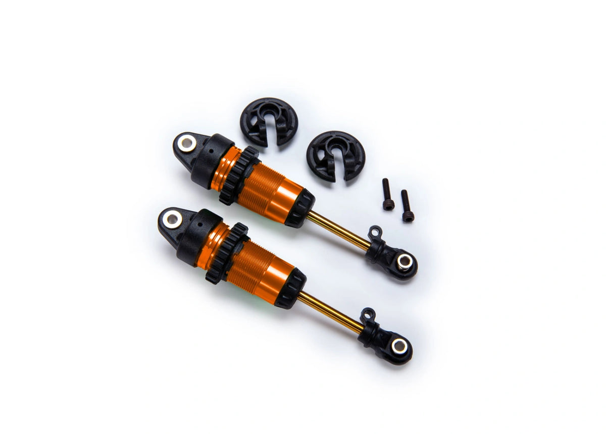 2 Amortisseurs Traxxas 7461 Avant long GTR Alu orange sans ressorts