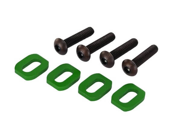 Rondelles support moteur alu anodisées vertes (4) - Traxxas TRX7759G