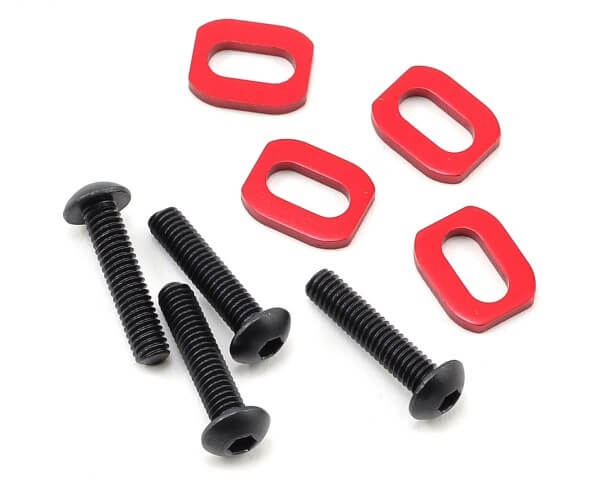 Rondelles support moteur alu anodisées rouges (4) - Traxxas TRX7759R