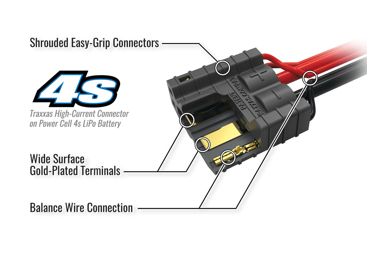 Batterie lipo 4S Traxxas 2890X ID 14,8V 6700mAh Xmaxx, XRT, Widemaxx