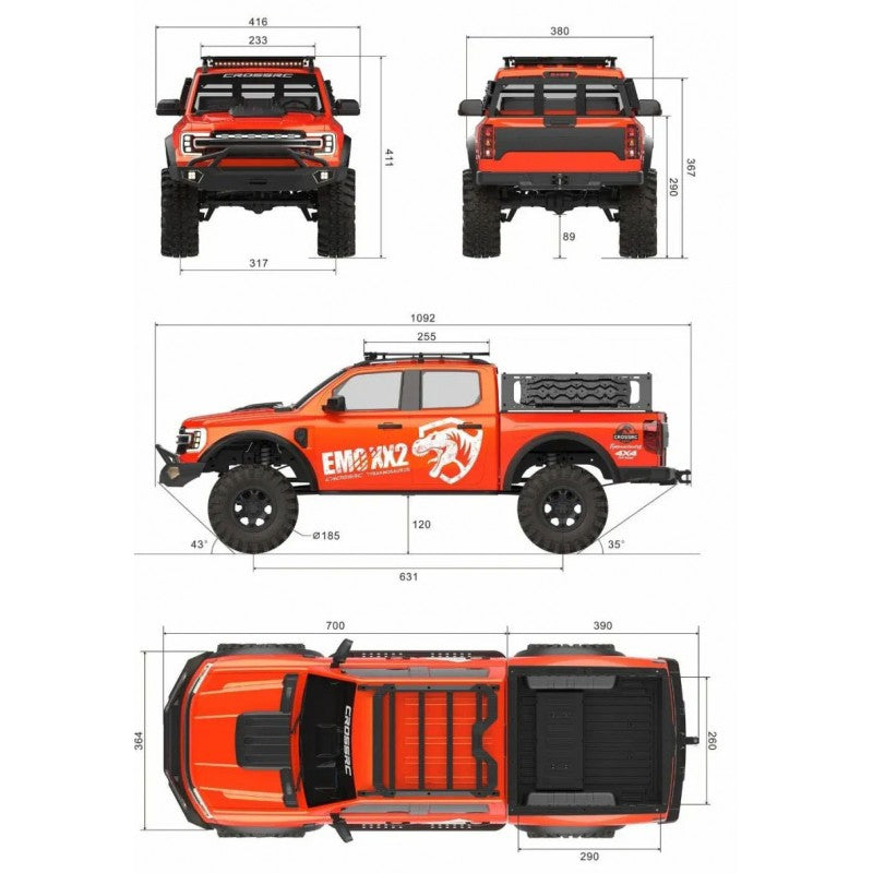 Crawler Cross RC EMO XX2 1/5 RTR Brushless kit CRO90100262 gris