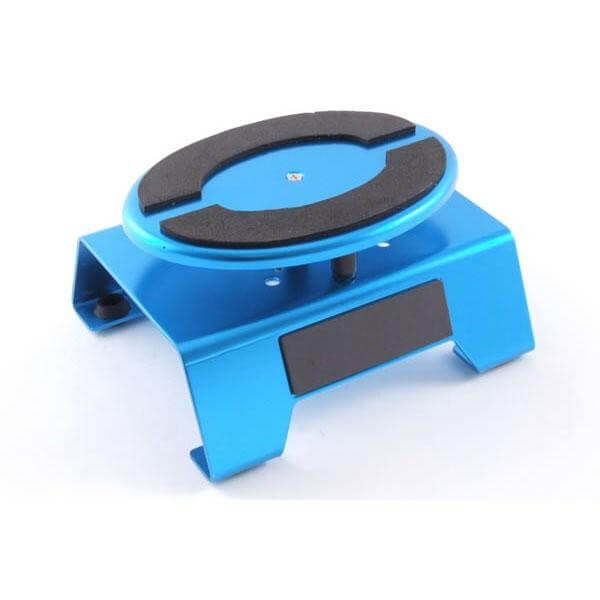 Stand, Plateau Pivotant Alu pour Voitures RC 1/8 et 1/10 bleu