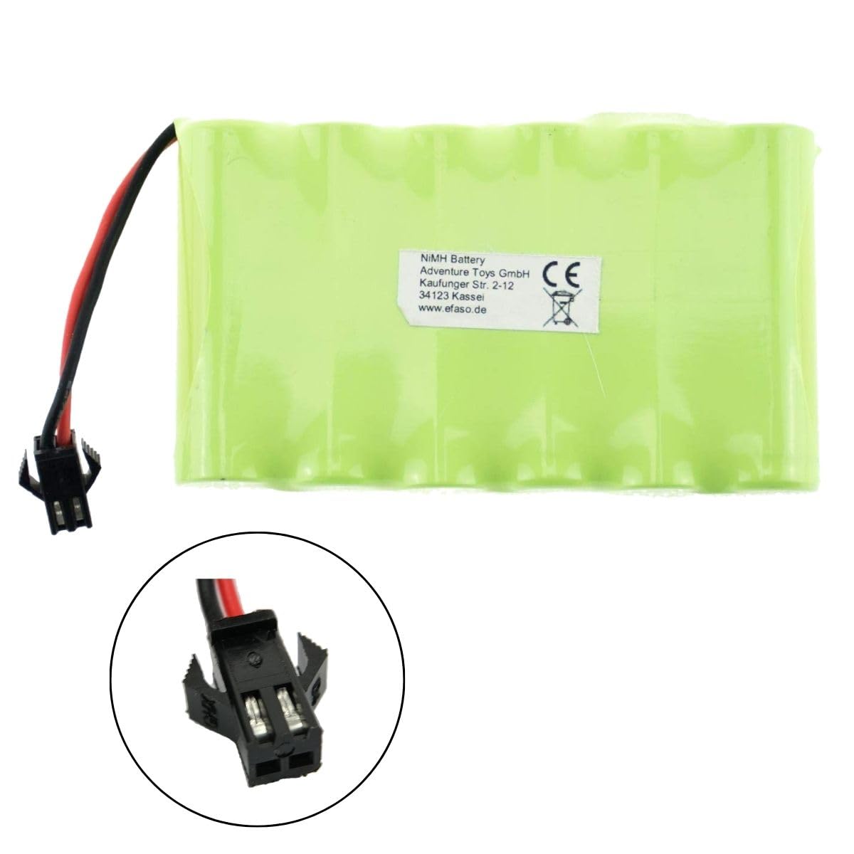Batterie NiMh 400mAh 7.2V Huina 1550/1570/1573/1574/1577 - Prise noire