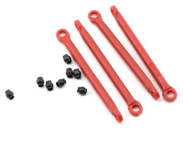 4 biellettes de châssis nylon rouge - Traxxas 7118