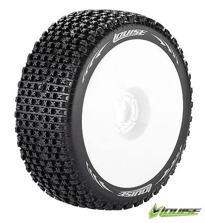 2 pneus et jantes B-PIRATE 1/8 Buggy Soft Av/Arr - Louise RC 3126SW