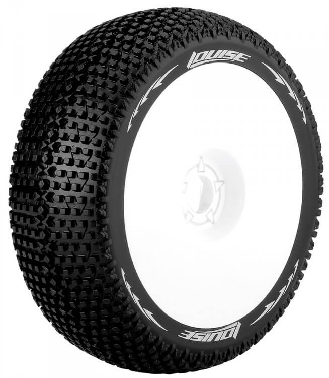2 pneus et jantes Buggy 1/8 Av/Arr Louise B-TURBO Super Soft 3104VW