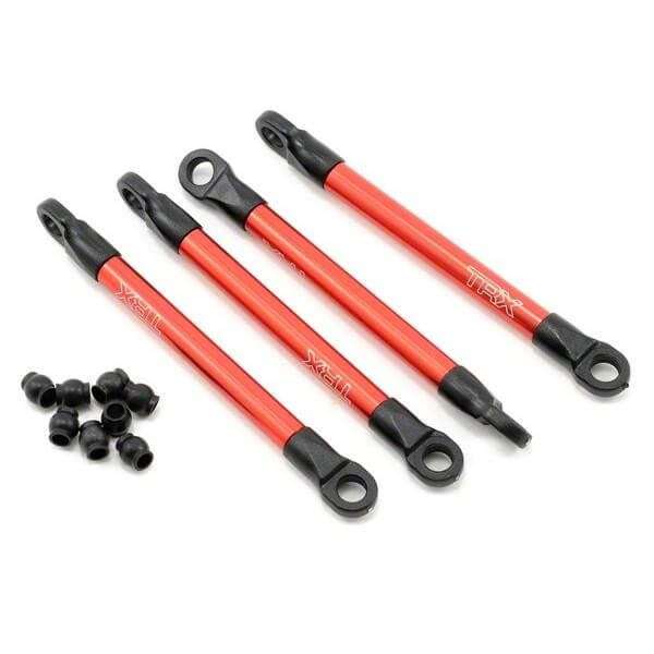 4 Biellettes de châssis Alu anodisés rouge - Traxxas 7118X