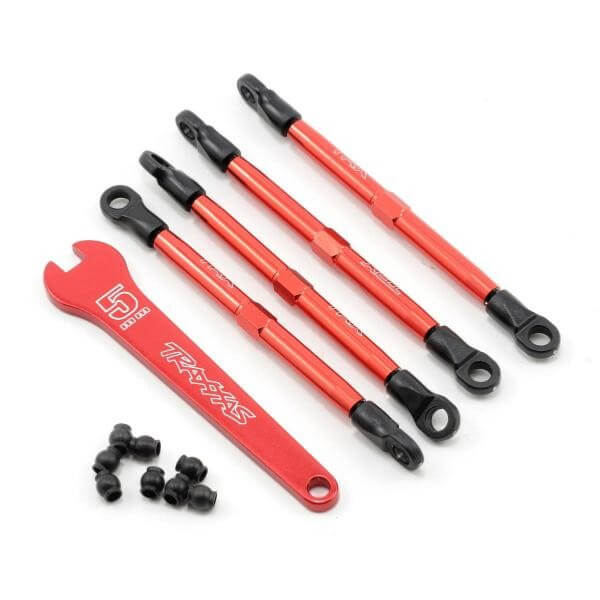 Biellettes alu anodisees rouge (4) - Traxxas 7138X