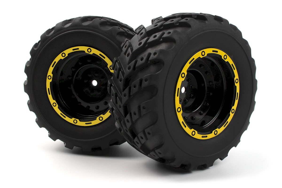 2 Roues complètes (jaune/noir) pour Blackzon Smyter MT 540265