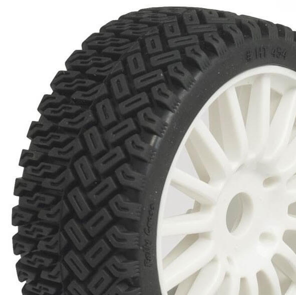 2 pneus et jantes Rallycross blanche - Hobbytech HTR-T454