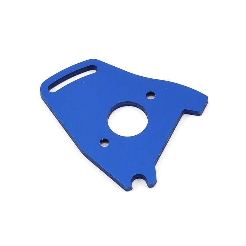 Plaque alu support moteur Rustler/Slash 4x4 - Bleu - Traxxas TRX7490