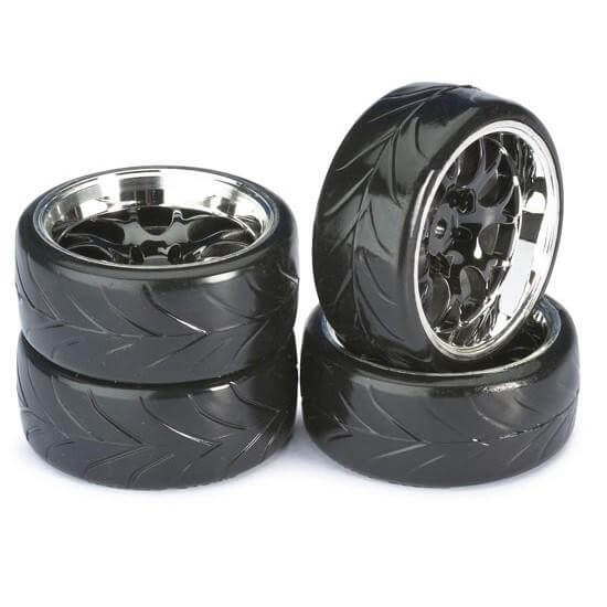 4 roues Drift AV/ARR chrome 1/10 Absima 2510040