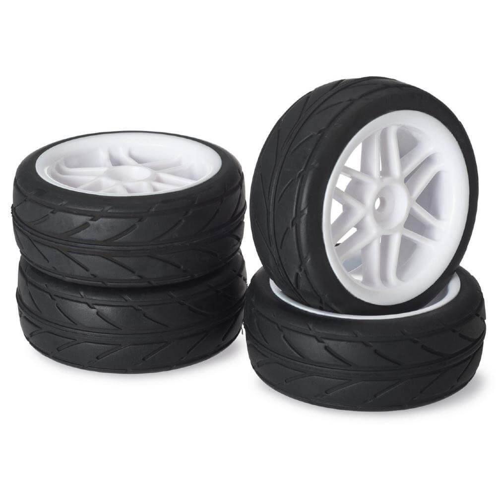 4 roues AV/ARR Piste 6 battons/Profile" blanc 1/10 - 2510004"