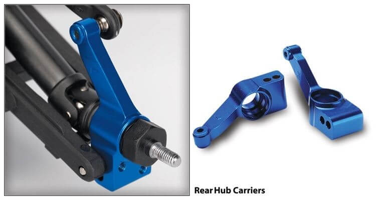 2 Fusées arrières alu anodisées Bleu - Traxxas 1952X